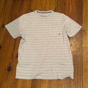 Free Fly soft Striped White mens small pocket tee Shirt